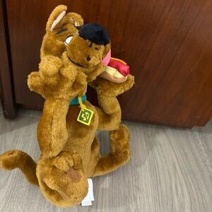 Vtg 90s Cartoon Network Scooby Doo Plush with Hot Dog Play By Play Toys 11”
